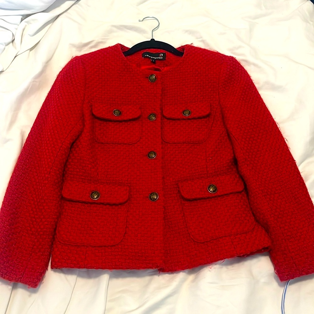 Laura Petite tweed red jackets